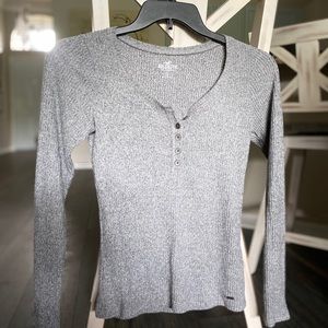 Long Sleeve Tight Button Hollister Top